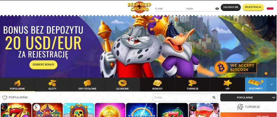 100 zł za rejestrację BEZ depozytu w Beep Beep Casino