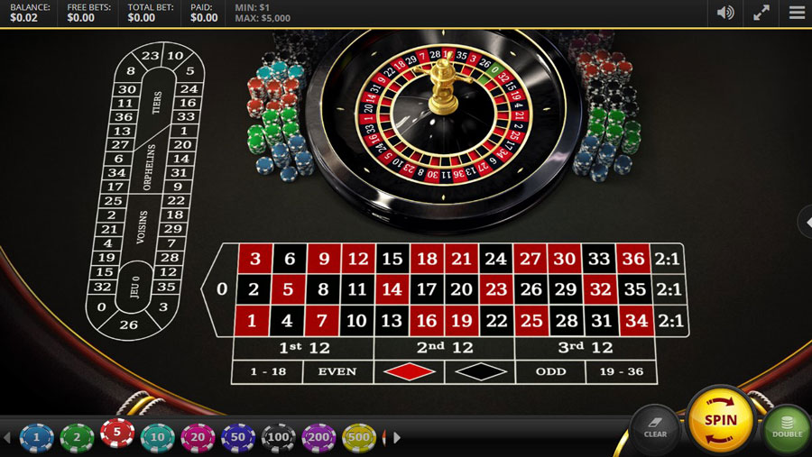 Ruletka stołowa w kasynie