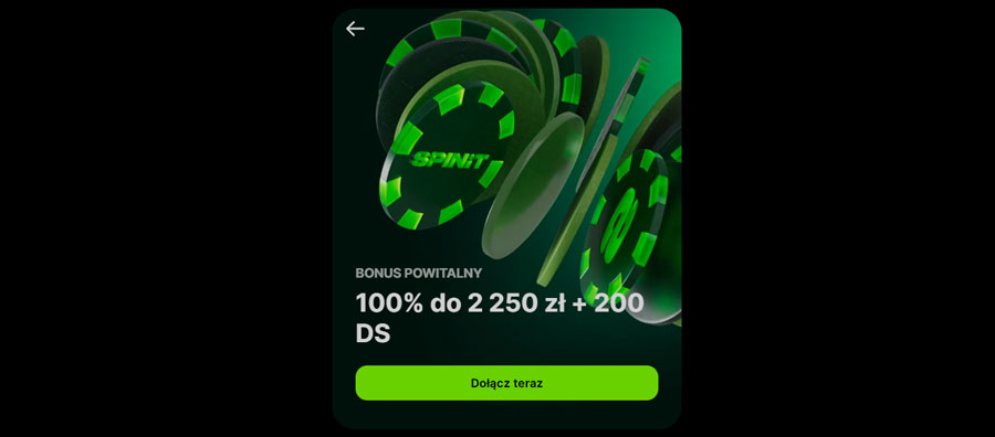 Spinit: 100% + 200FS za Pierwszą Wpłatę