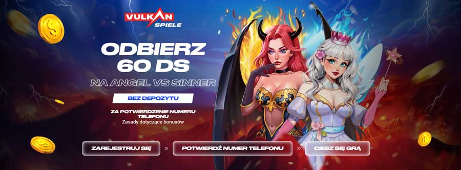 60 Darmowe Spiny za rejestrację Bez Depozytu w Vulkan Spiele