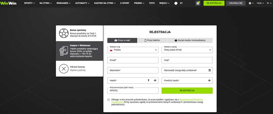 50 Darmowych Spinów Bez Depozytu w WinWin Casino