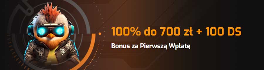 Hugo: 100% + 100FS za Pierwszą Wpłatę