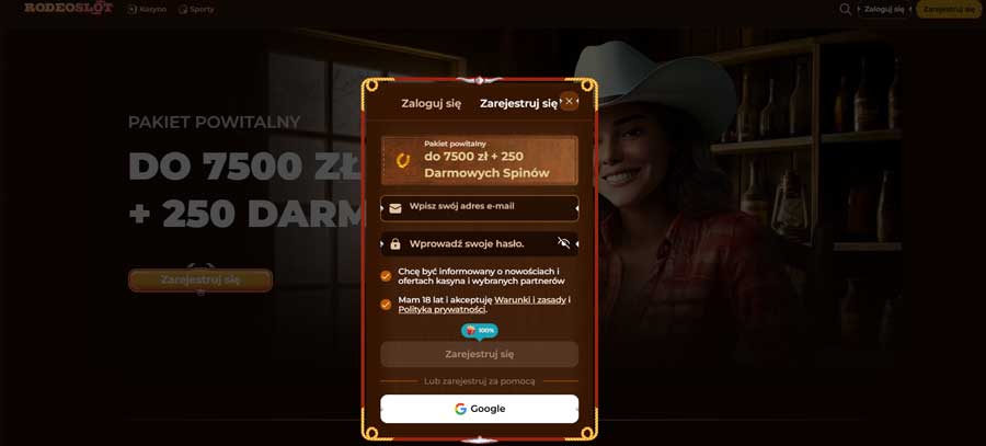 100 Darmowe Spiny bez depozytu w Kasyno Rodeoslot